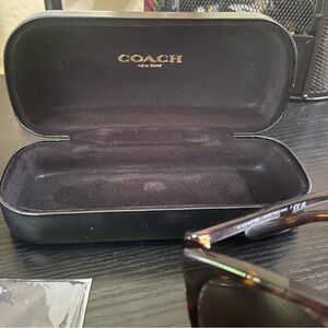 Coach Women’s Universal Fit Square Sunglasses. Dark Brown Tortoise
